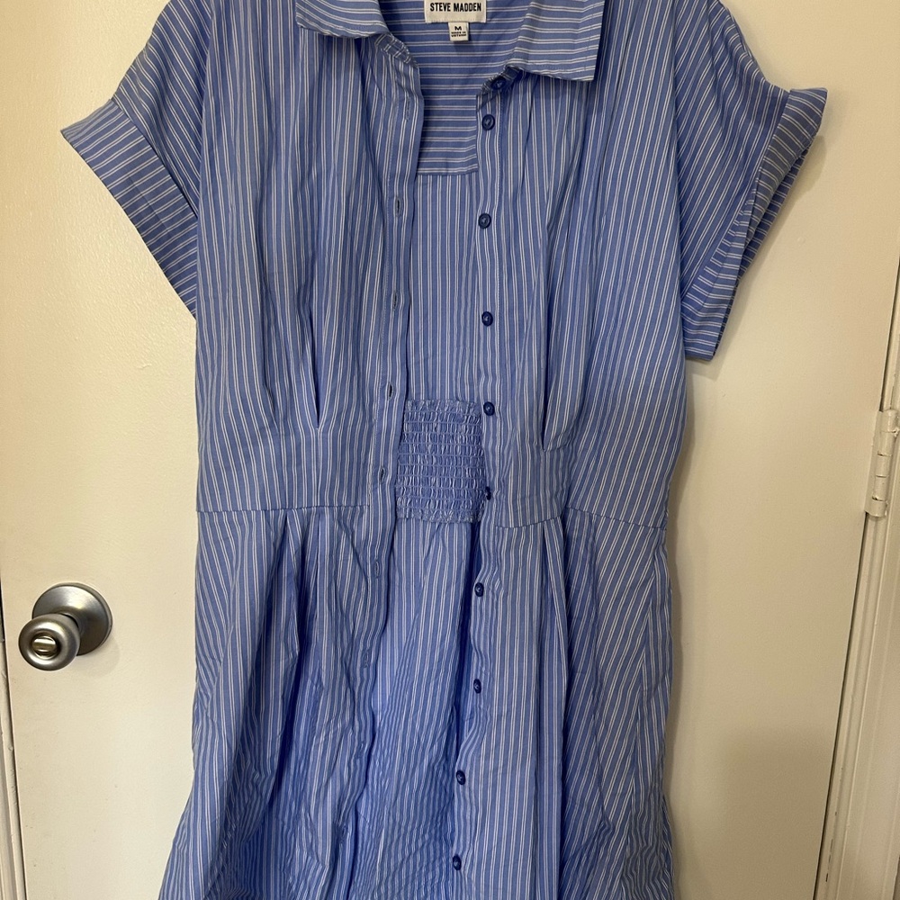 Steve Madden Blue Pinstripe Dress